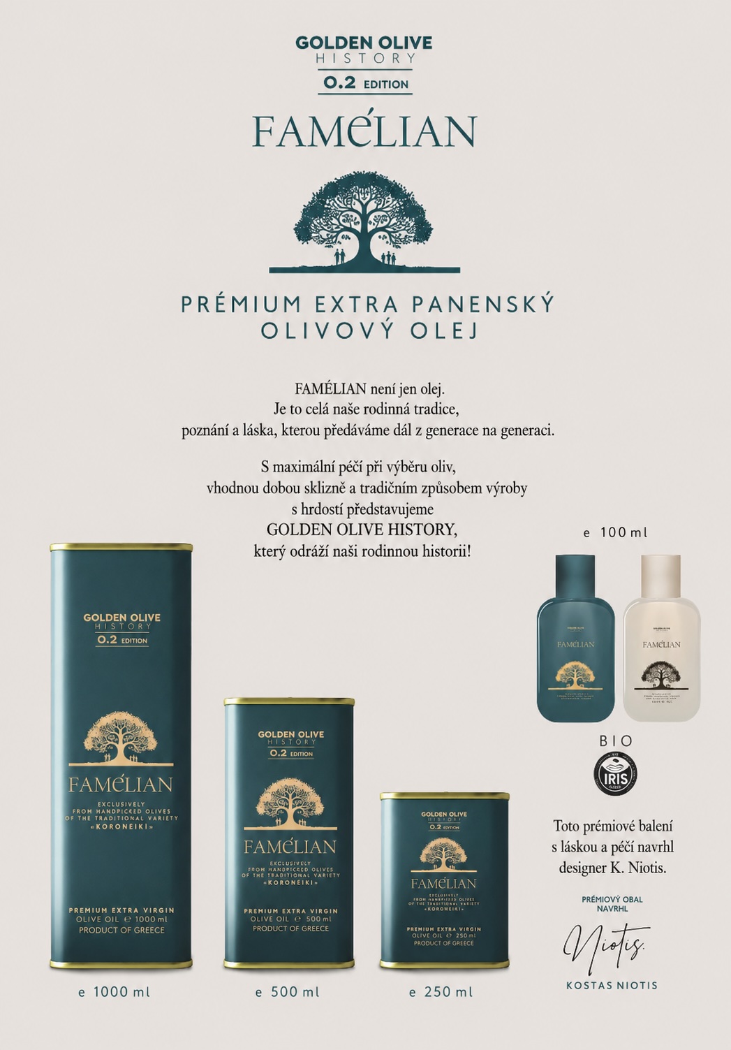 FAMELIAN Golden Olive History Kréta 0,2 extra panenský olivový olej